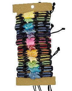 Carved Bone Turtle faux Leather Bracelet